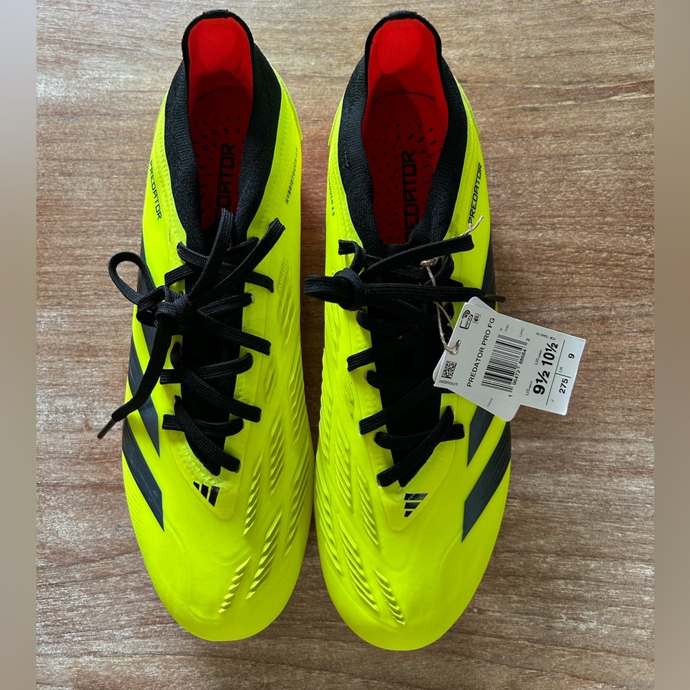Adidas Predator Pro FG Soccer Cleats (Yellow/Black/Red) Men’s 9.5 / Women’s 10.5